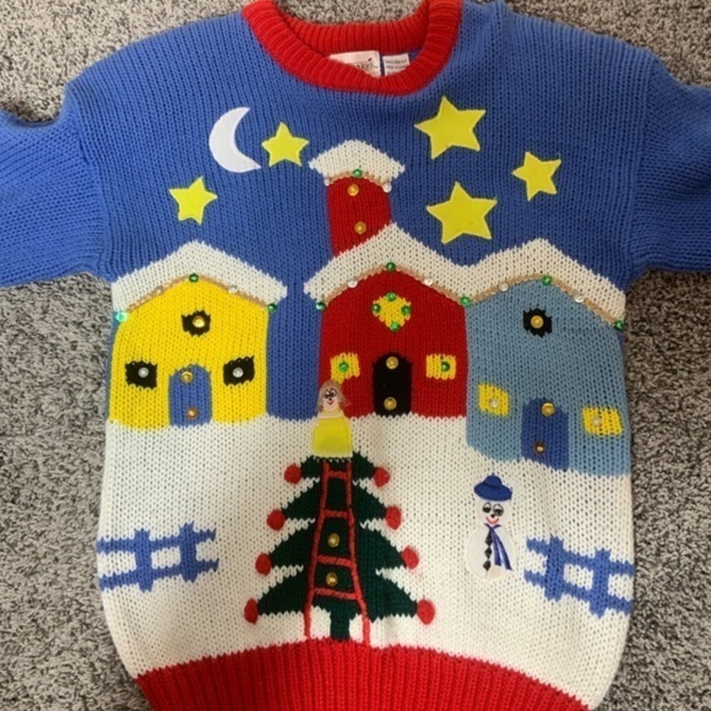 Vintage Adell Barre Knitted Ugly Christmas/Holiday/Winter Sweater Size Small